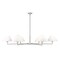 Z-Lite Leila Chandelier, 6-Light, 63 In.W x 10.75 In.H, Brushed Nickel/White Linen 744-63R-BN - alternate 1